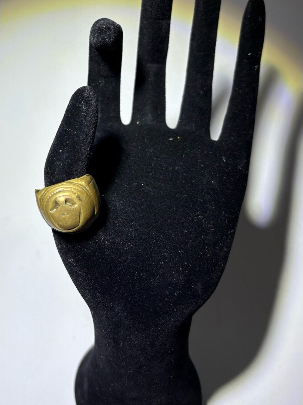 Vintage Brass Statement Ring in Antique Gold Tone